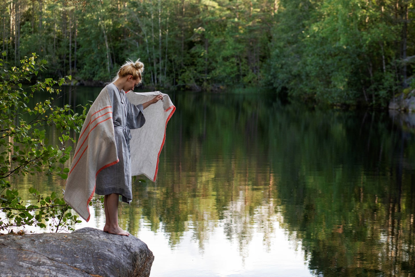 Strand-/Saunatuch aus 100 % Leinen, 95 x 180 cm, versch. Farben