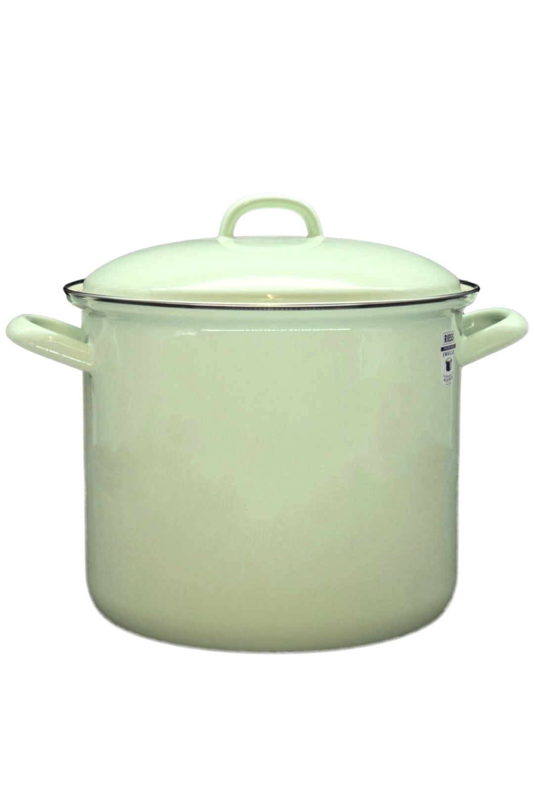 <img src="riess-emaille-kochtopf-nilgruen-01.jpg" alt="Nilgrüner Riess Emaille Kochtopf">