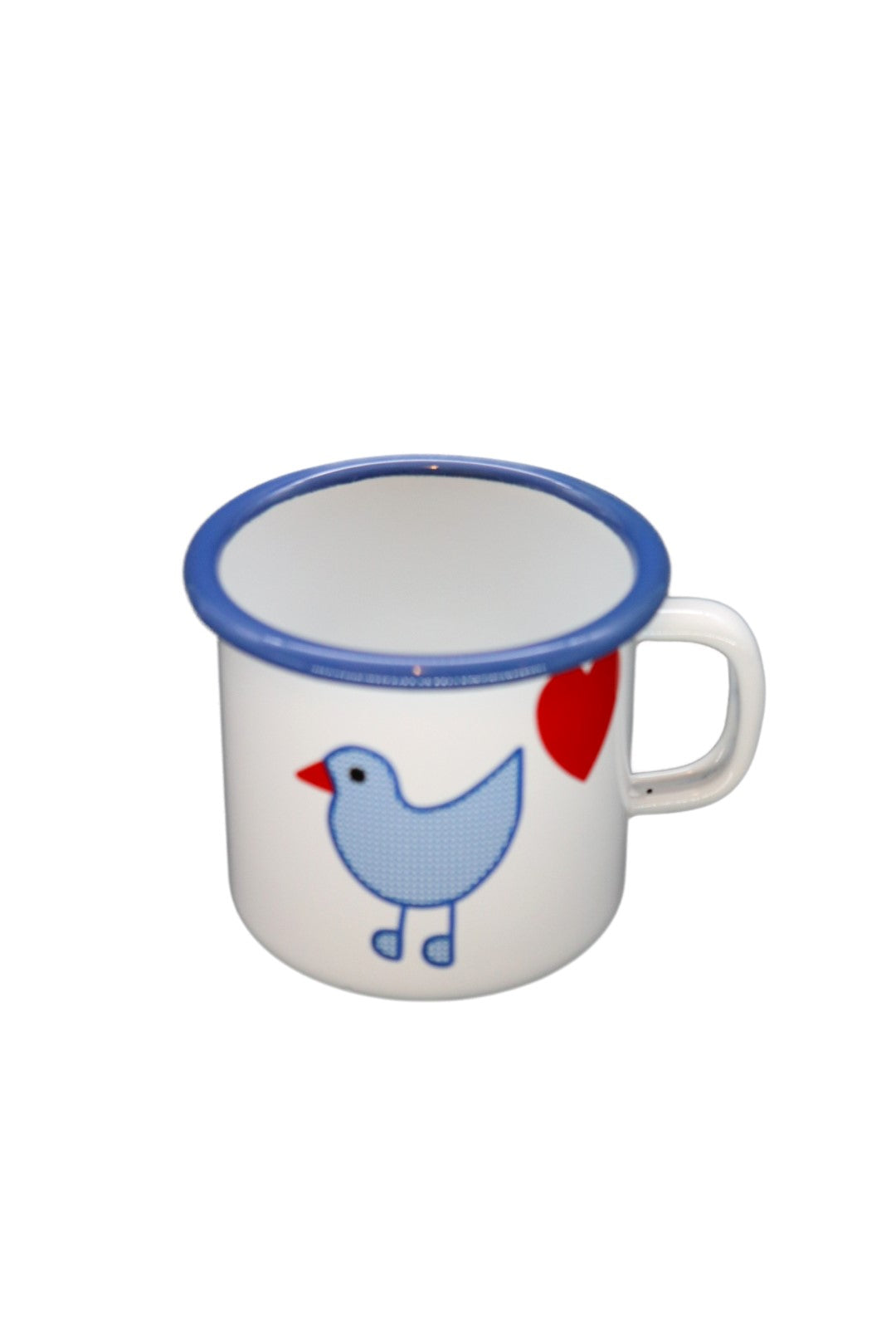 Emaille-Kinderbecher, Herzvogel, Münder Email –