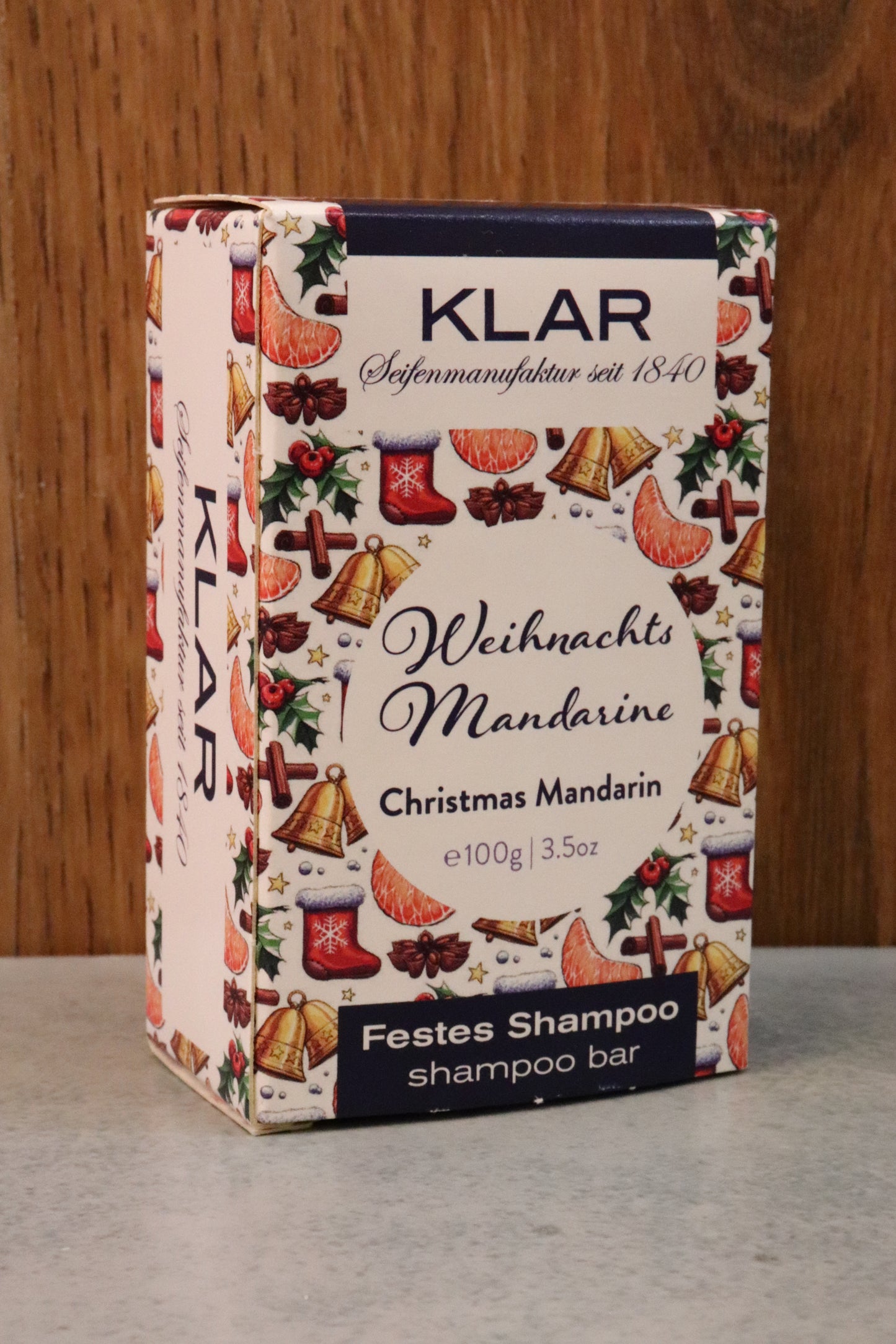 Festes Shampoo Weihnachts-Mandarine 100g, Klar